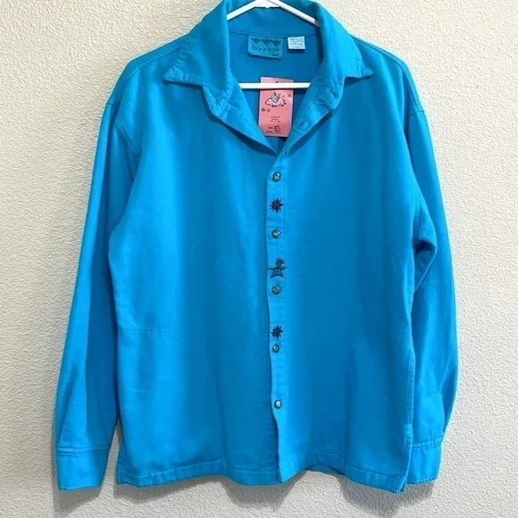 Byrkit Inc NWT Teal Blue Long Sleeve Shirt - Picture 2 of 16